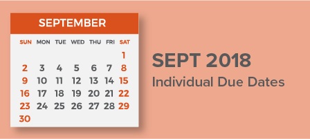 September 2018 Individual Due Dates