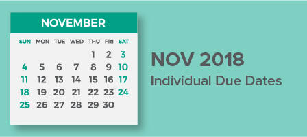 November 2018 Individual Due Dates