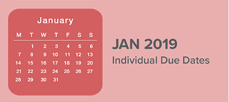 January 2019 Individual Due Dates