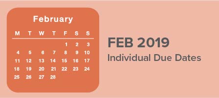 February 2019 Individual Due Dates